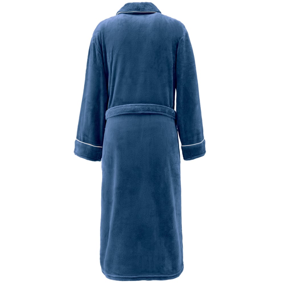 Peignoir polaire mixte avec passepoil  denim M