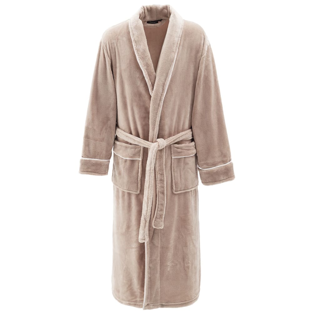 Ppeignoir polaire mixte avec passepoil sable s