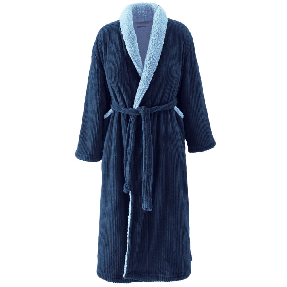 Peignoir polaire mixte côtelé ultra chaud  denim XL