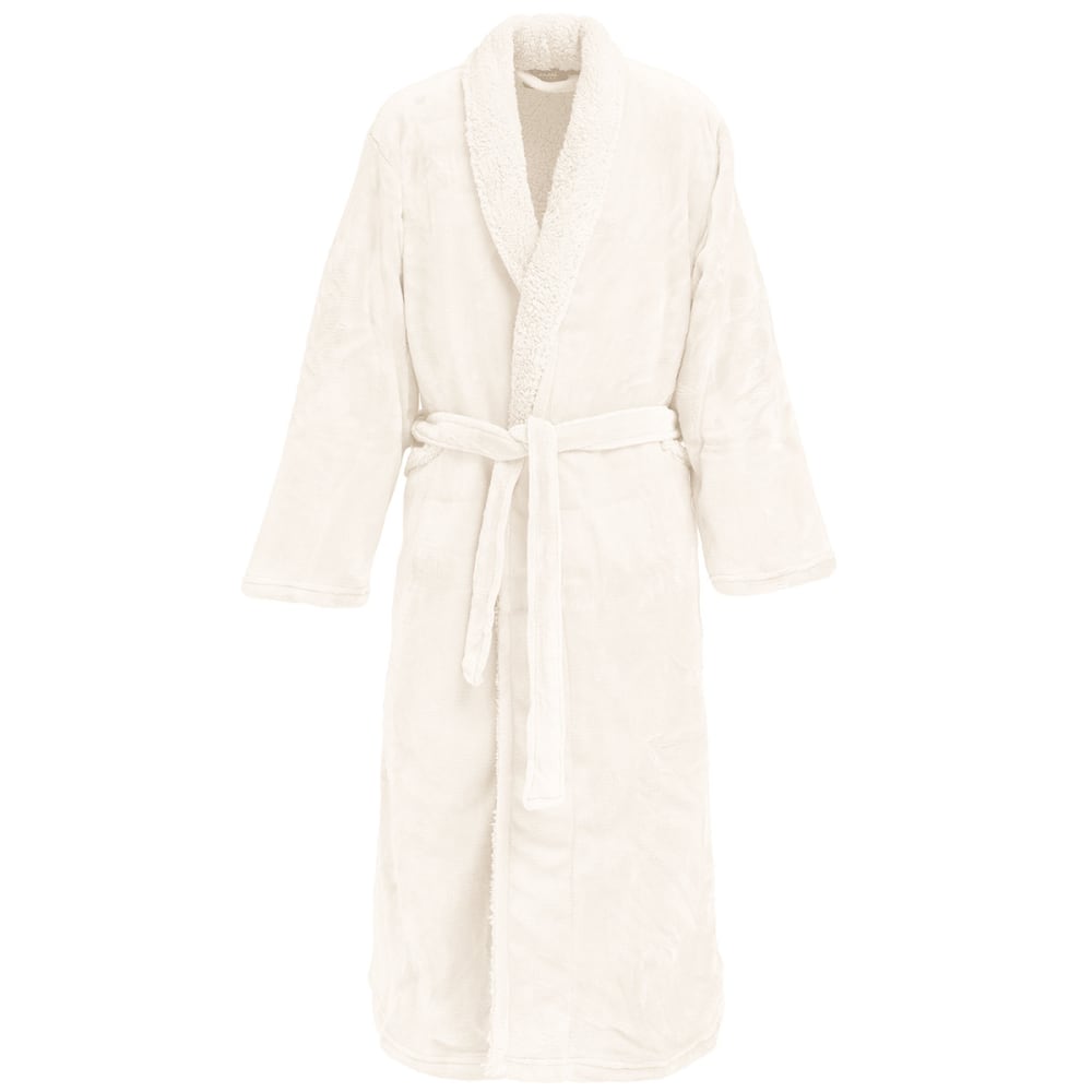 Peignoir mixte polaire chaud doublé  ecru L