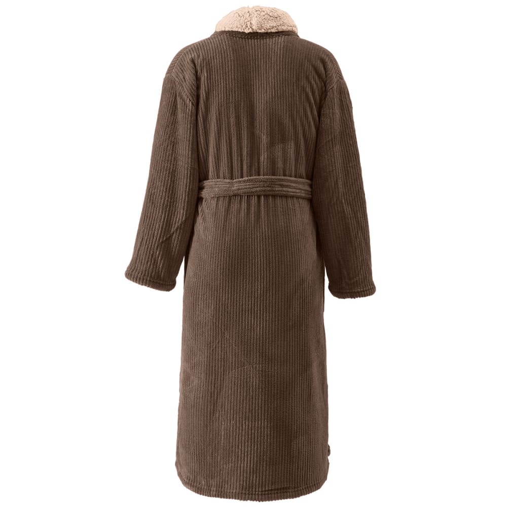 Peignoir polaire mixte côtelé ultra chaud  noisette M