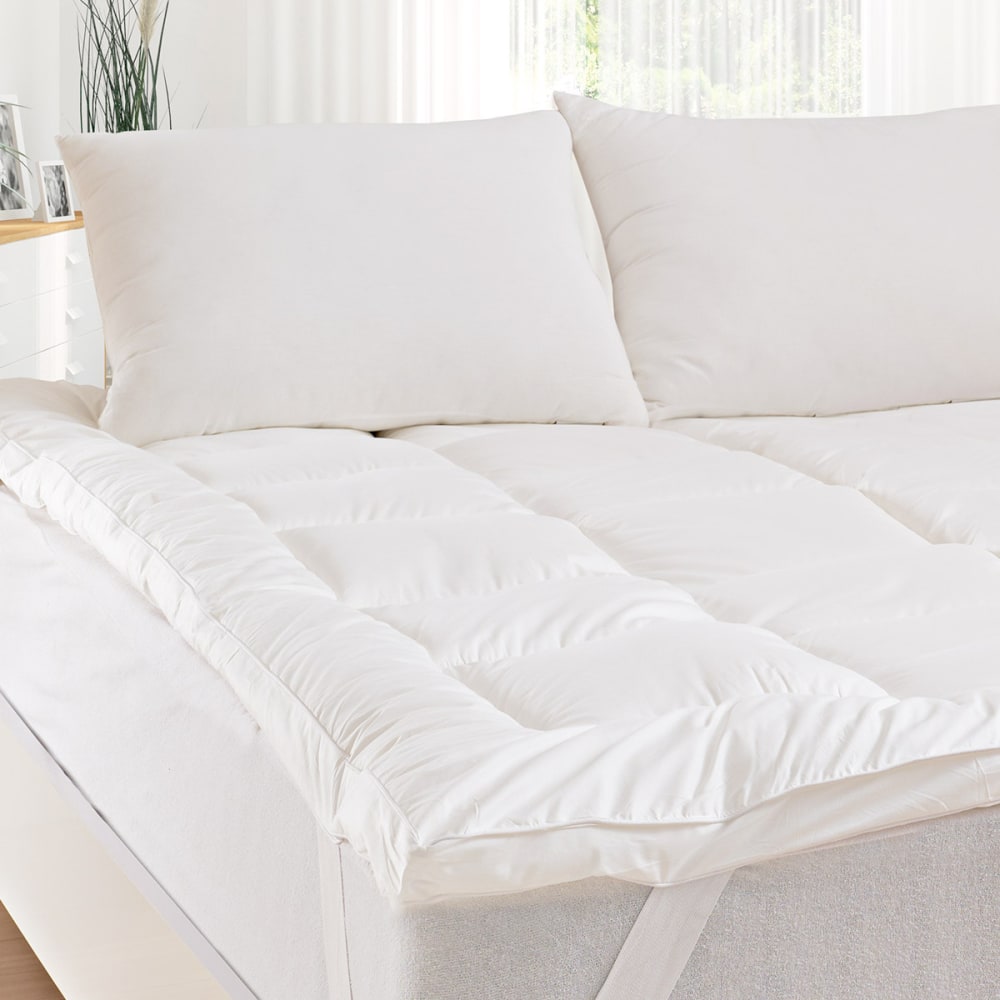 Surmatelas de confort 5 cm percale de coton 1 blanc 80x200 cm - Maisons du Monde