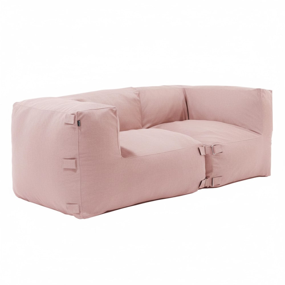 Conjunto de jardín modular con 2 sillones esquineros rosa empolvado
