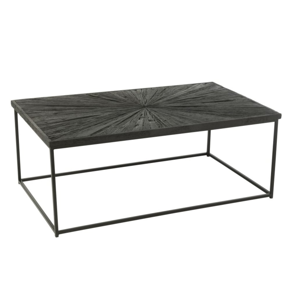 Table basse rectangle en bois noir 121x70x47 cm
