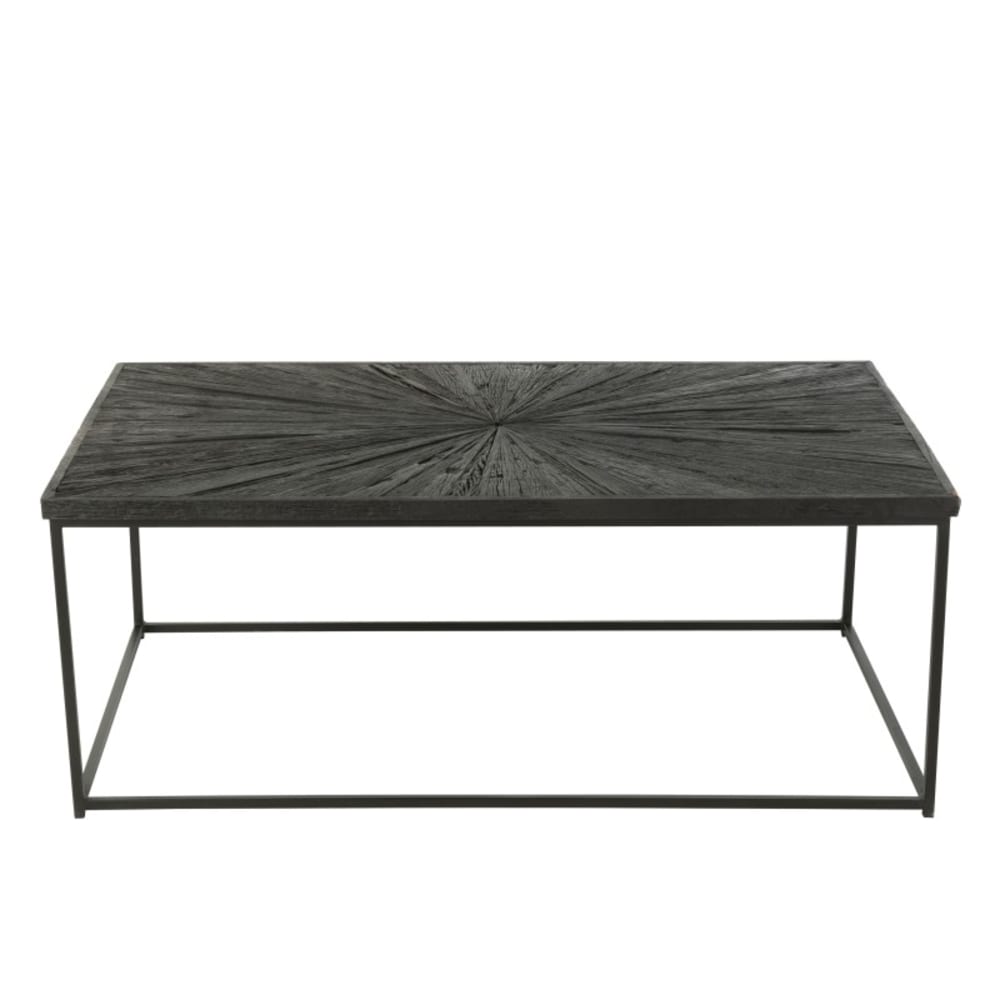 Table basse rectangle en bois noir 121x70x47 cm