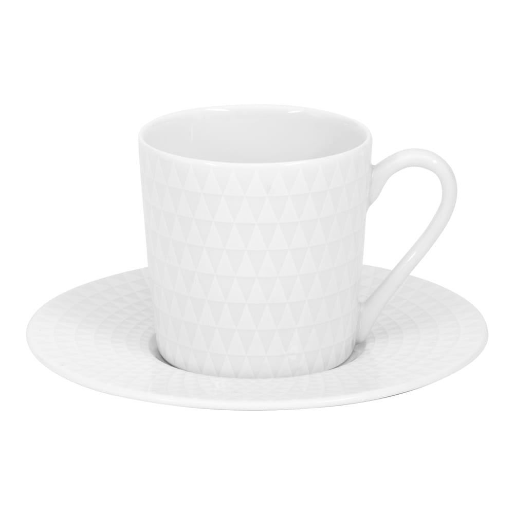 Lot de 6 tasse à café et sa sous-tasse nymphea 12 cl blanc en