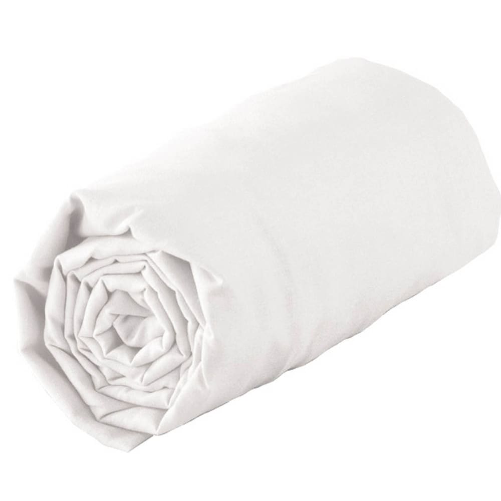 Drap housse 100 % coton 57 fils blanc 120x190 cm