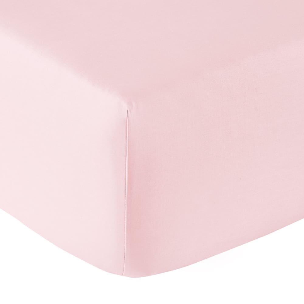 Drap housse coton o de rose 120x190 cm