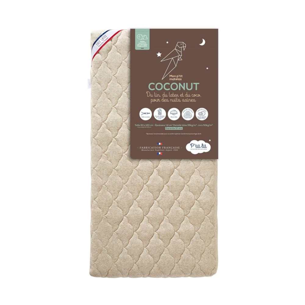 Matelas déhoussable coco, latex, lin 12 cm 70x140
