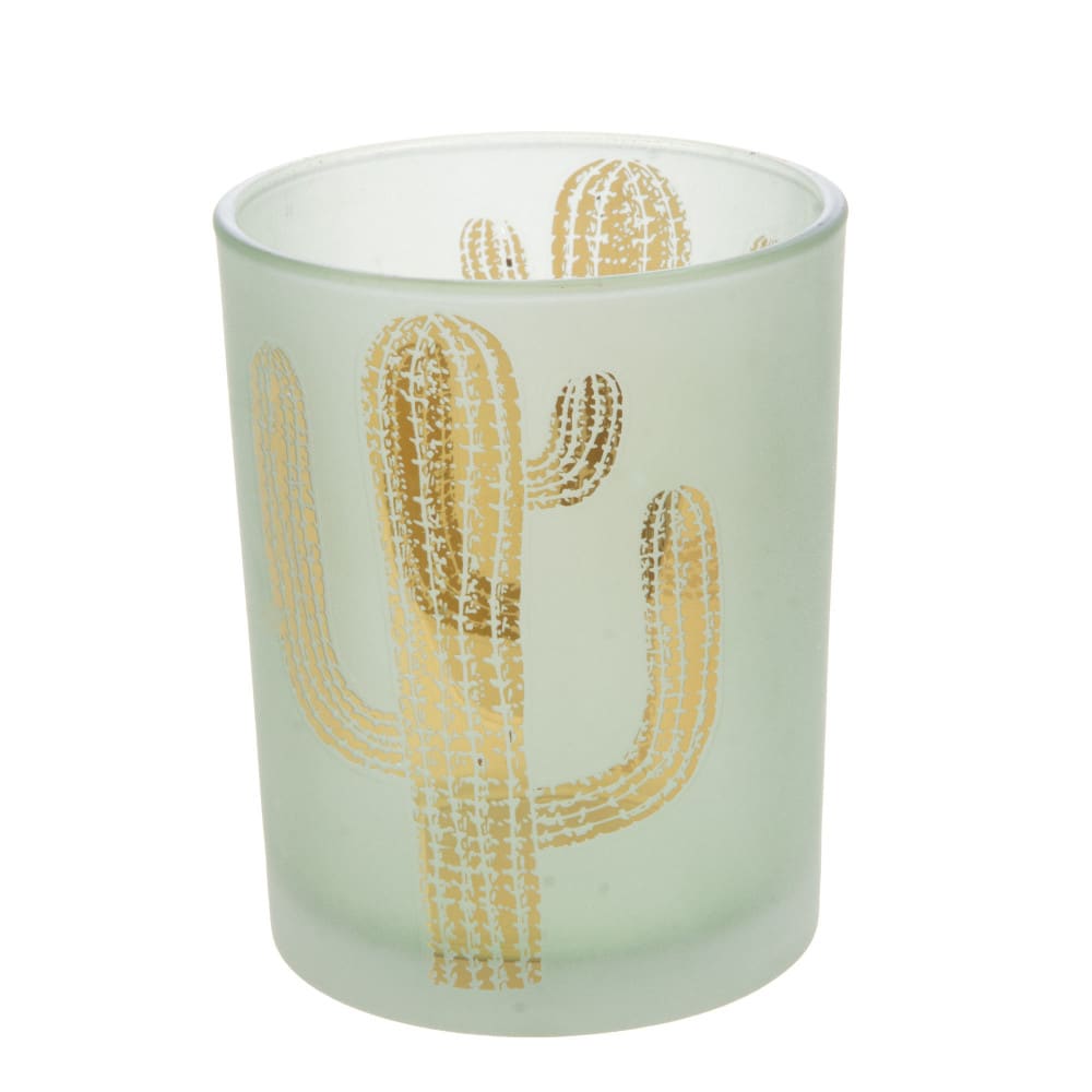 De 2 photophore cactus 12 cm (lot vert en verre
