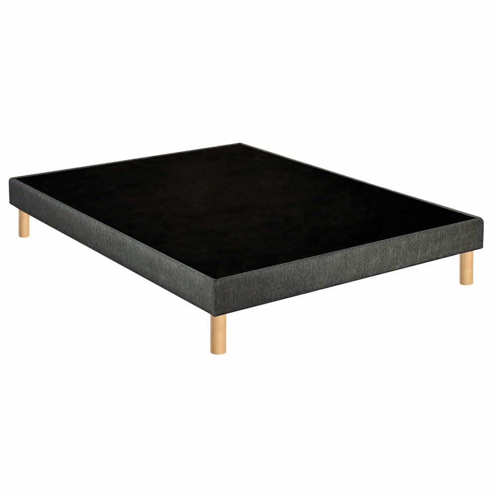 Sommier déco tapissier gris 120x200