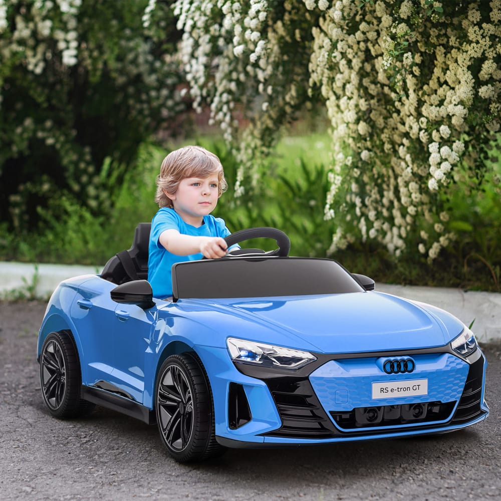 Voiture électrique enfant 12v télécommande parentale plastique bleu (Homcom) - Image 1