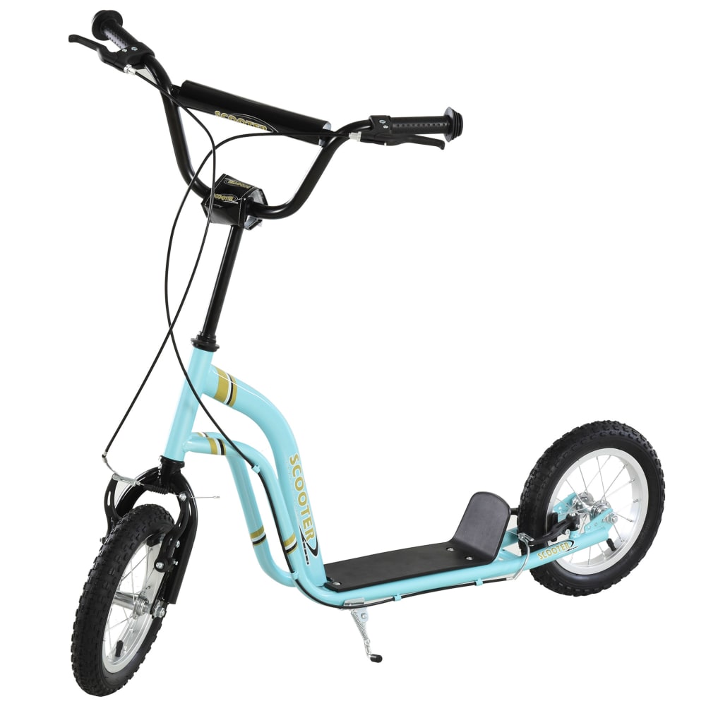 Homcom Kinderroller 5-12 Jahre, höhenverstellbar, Stahl & blau style modern Stahl Kinder
