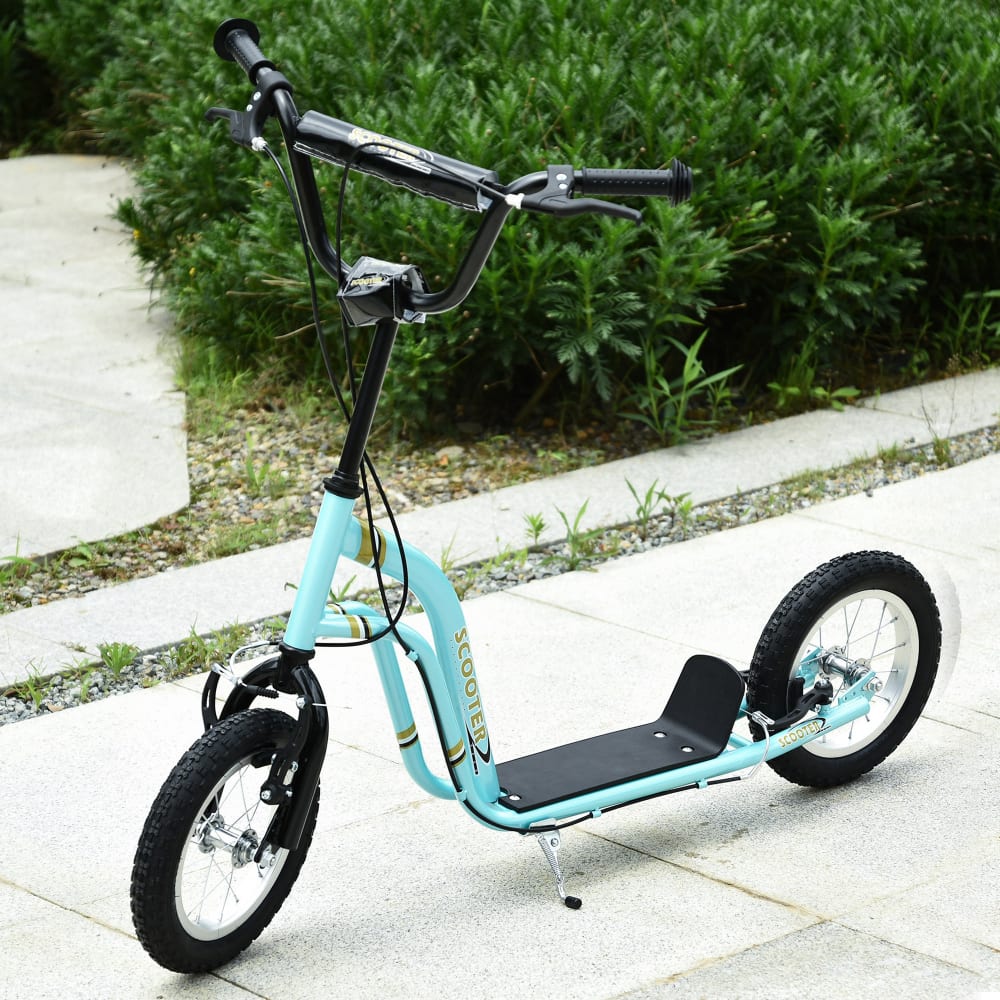 Trottinette pour enfants 5 à 12 ans hauteur réglable acier bleu