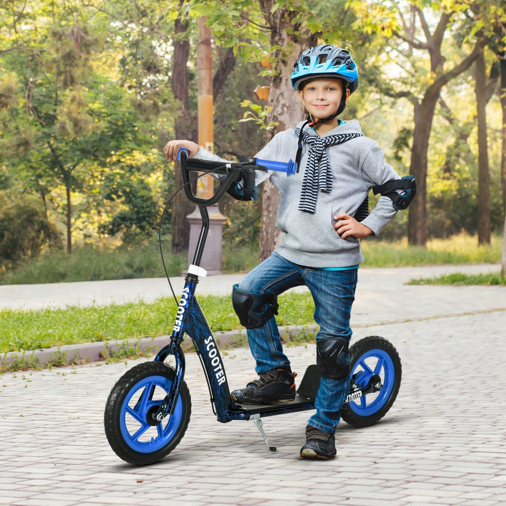 Trottinette 6-12 ans aluminium bleu