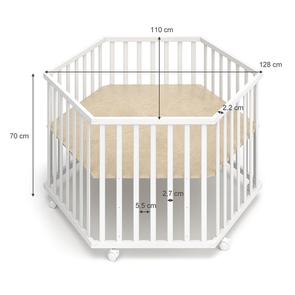 Laufgitter 6 Ecken, Weiß 128 x 70cm - Maisons Du Monde