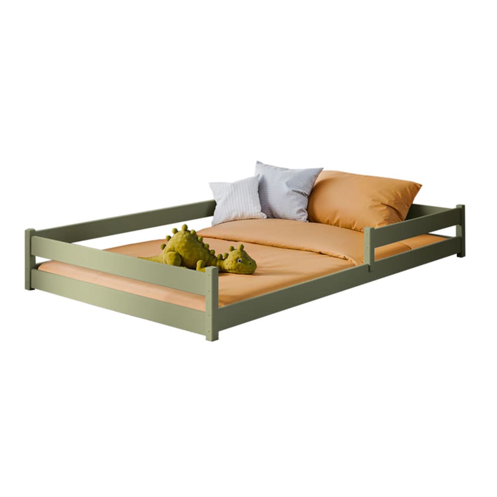 Lit au sol 120x200 sommier inclus bois vert Lit au sol 120x200 sommier inclus bois vert