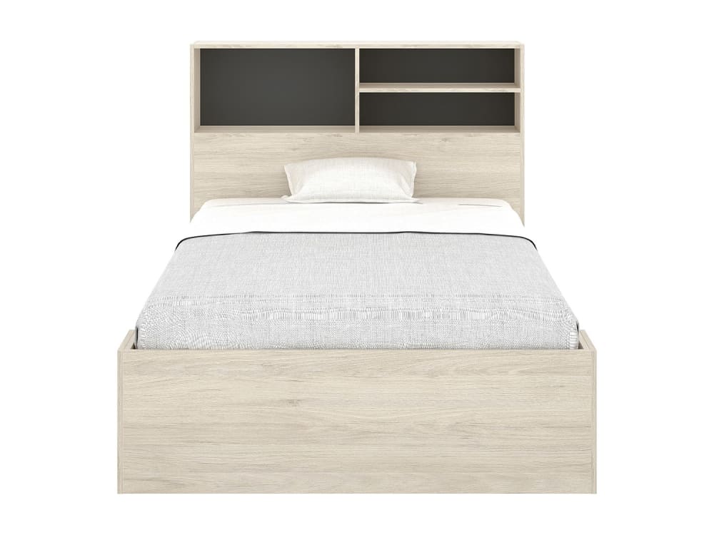 Cadre de lit effet bois gris anthracite 120 x