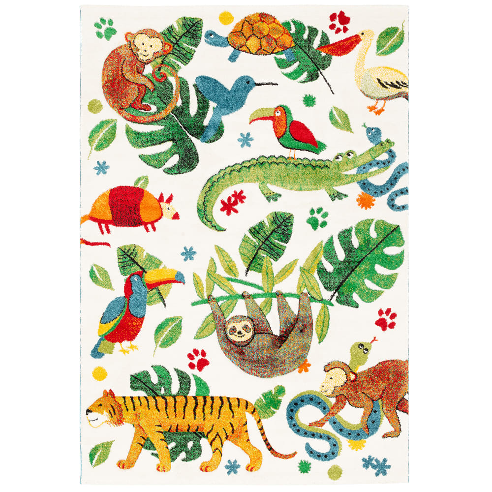 Tapis enfant jungle multicolore