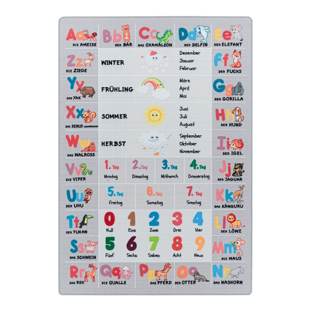 Tapis  enfant en polyamide gris 120x170