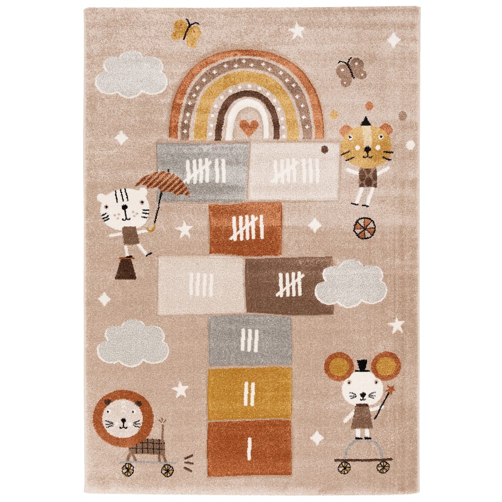 Tapis enfant monde de jeu beige 120x170 cm