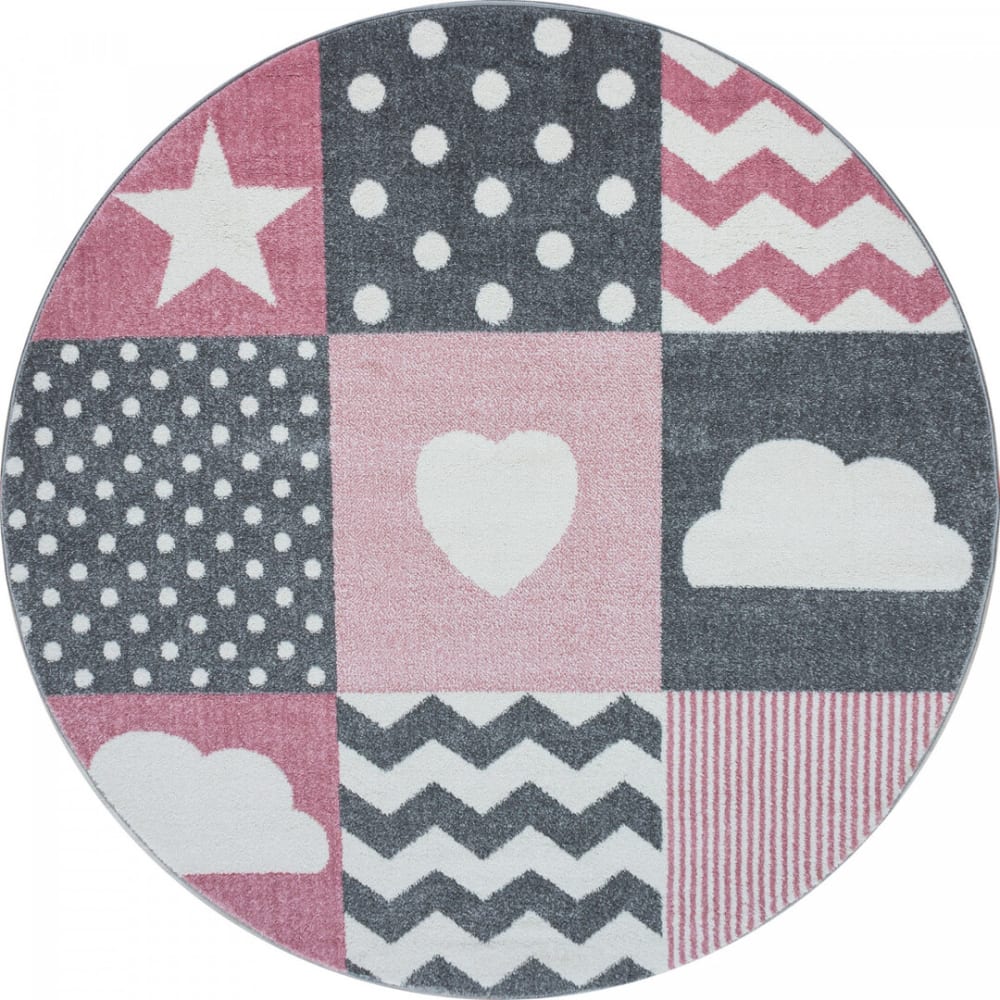 Tapis  enfant en polypropylène rose Ø 120