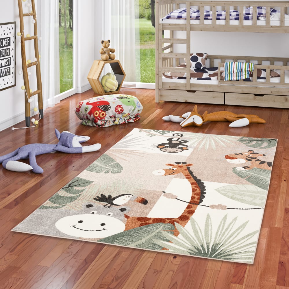 Kinderteppich Tierwelt, mintgrün 120x170 cm - Maisons Du Monde