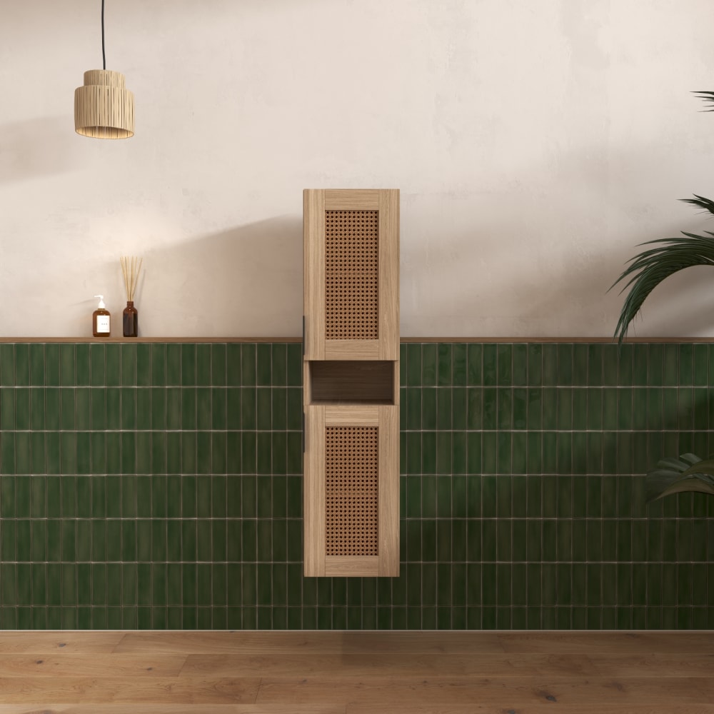 Colonne de salle de bains effet bois 30x30x120cm