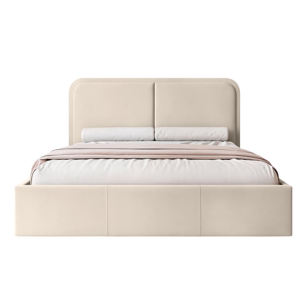 Lit en velours 120x200 cm, Beige