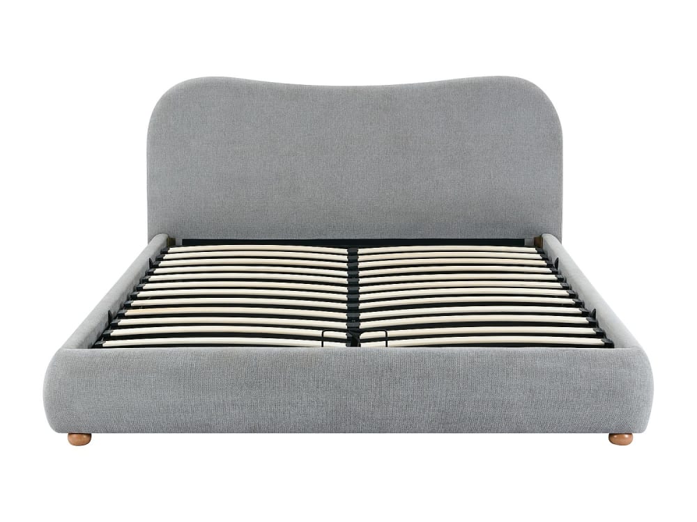 Lit coffre polyester gris clair 120 x 190