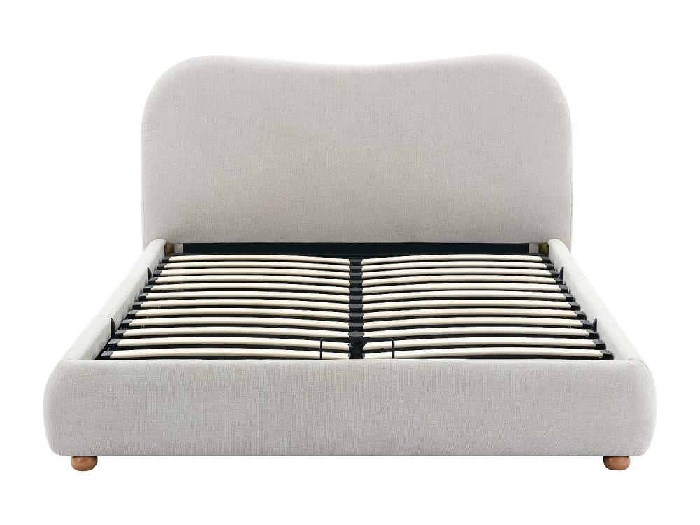 Lit coffre polyester beige 120 x 190