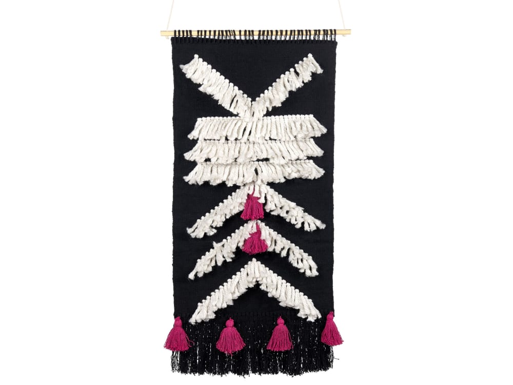 Suspension murale en tissu 123 cm coton noir