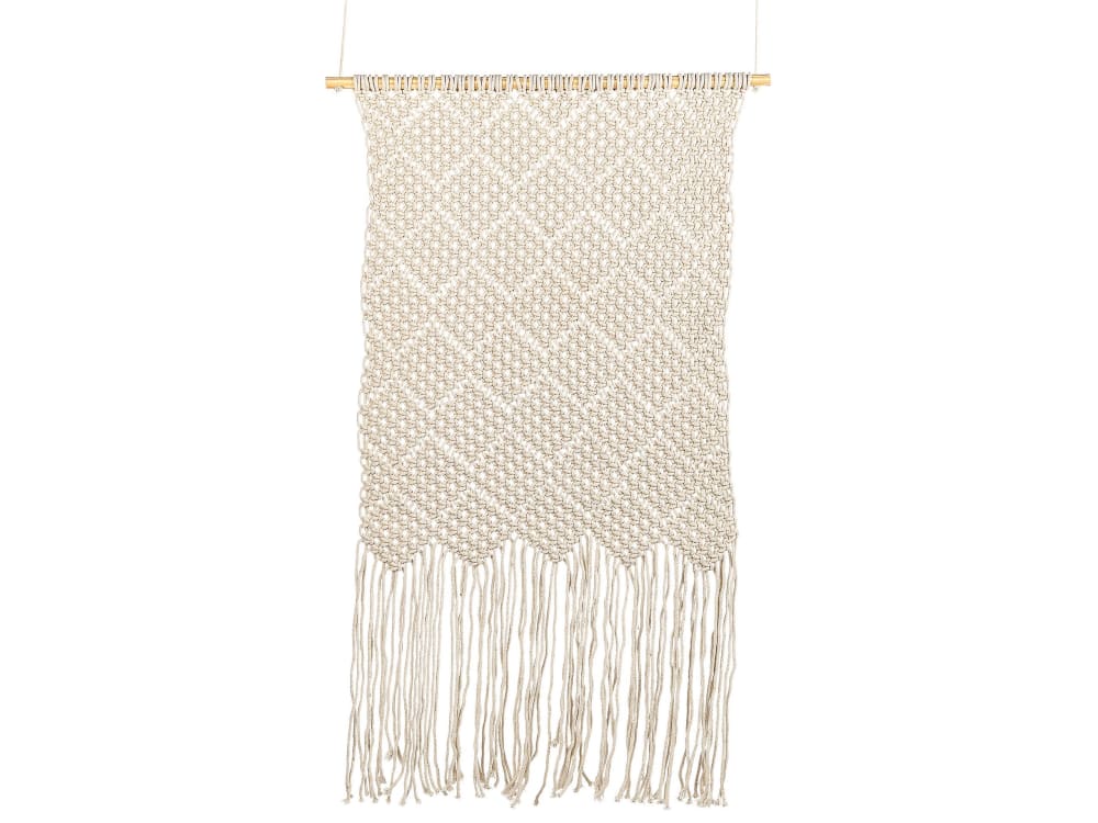 Suspension murale en tissu coton 126 cm beige