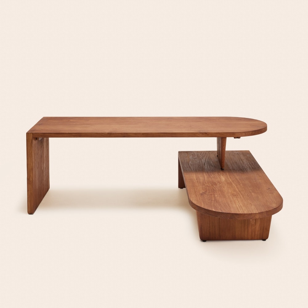 Console basse en bois naturel 120x40xh40 cm