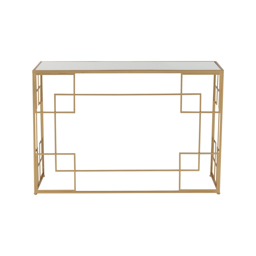 Console 120x40x81,5 cm en verre et métal doré