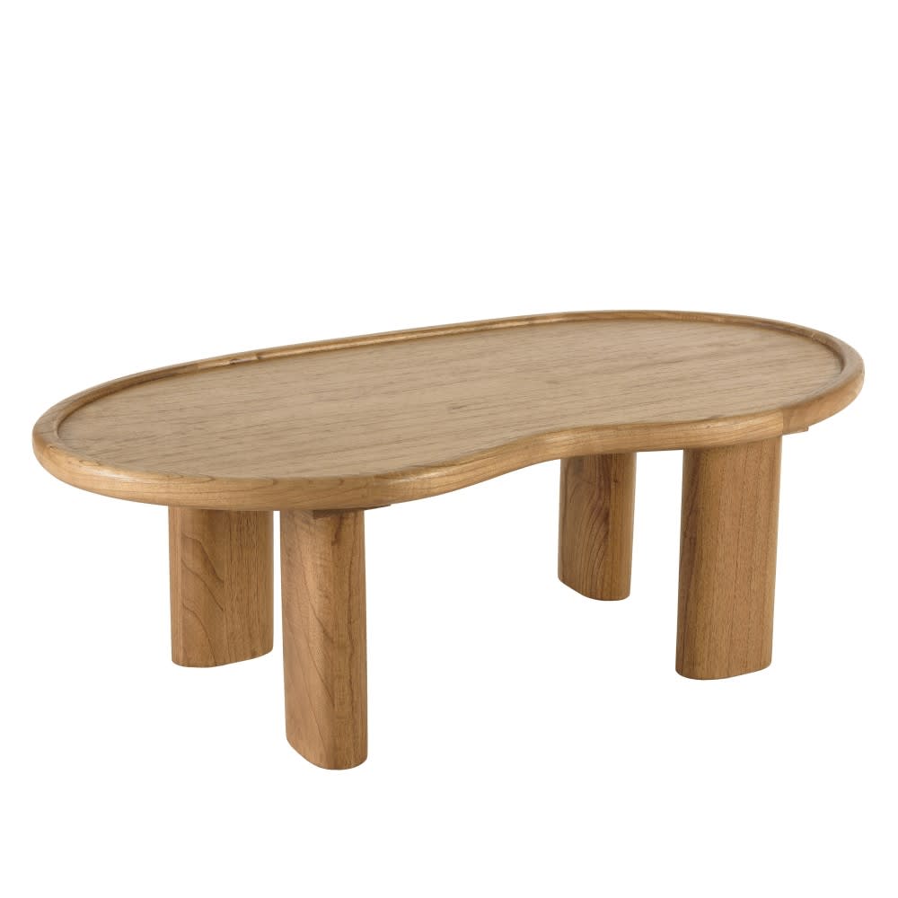 Table basse 120cm forme organique en bois de mindi