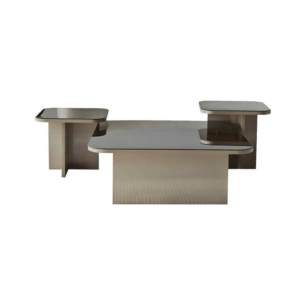 Table basse en bois gris taupe