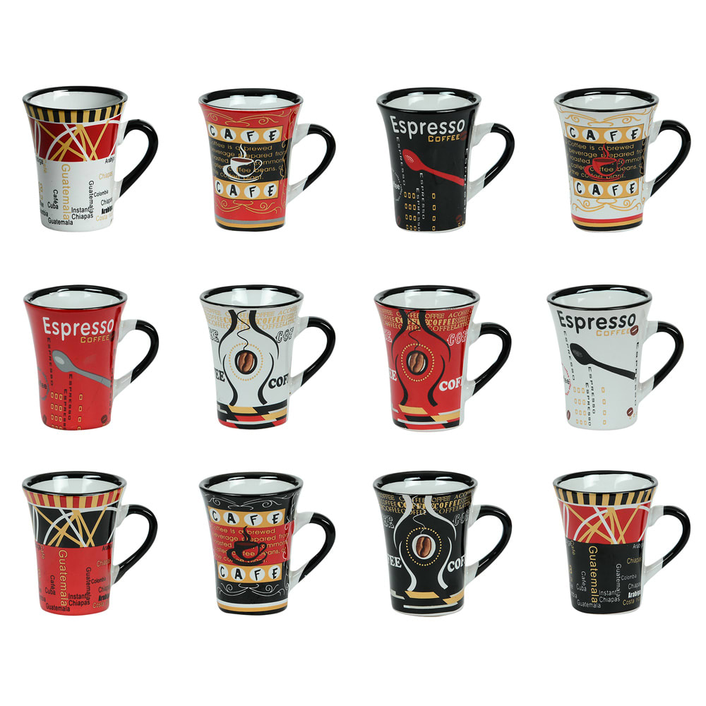 Coffret de 12 tasses à expresso 8 cl multicolore en porcelaine Coffret de 12 tasses à expresso 8 cl multicolore en porcelaine