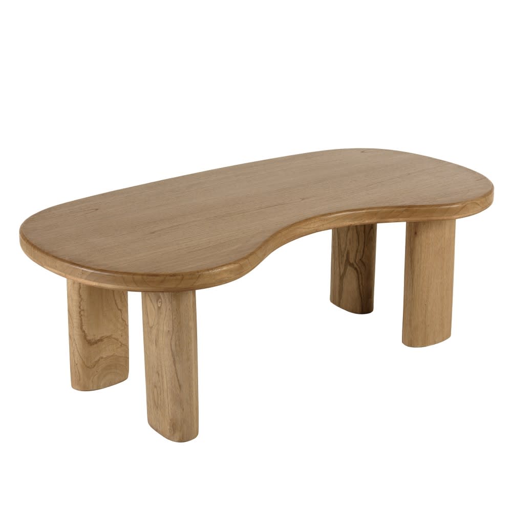 Table basse 120cm forme vague en bois de mindi