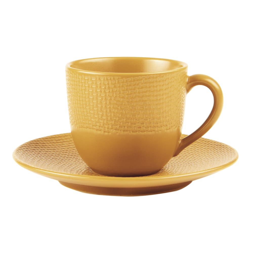Lot de 6 tasses à café avec sous-tasses safran 12 cl