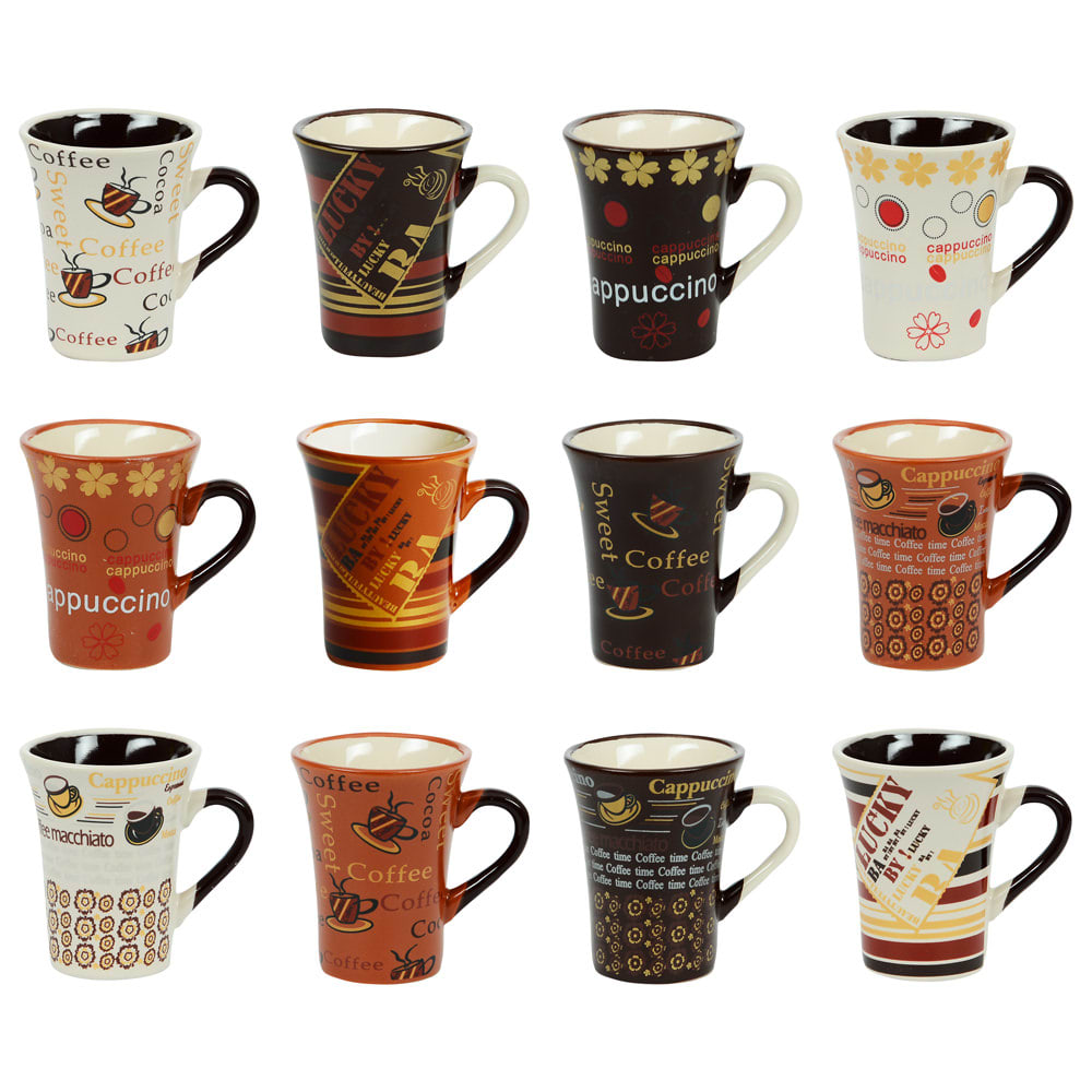 Coffret de 12 tasses à café   8 cl multicolore en porcelaine