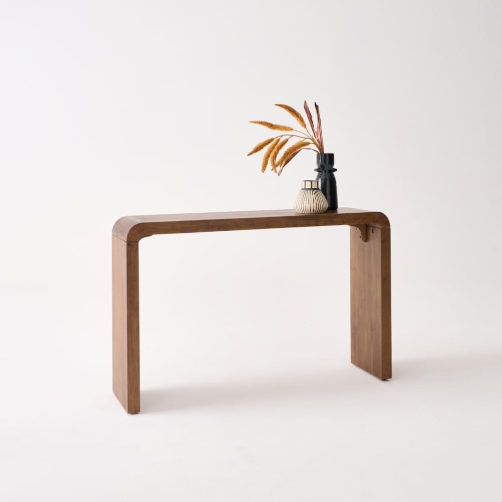 sweeek Exotische Konsole aus Akazienholz 120 cm nussbaumfarben style exotic Braun