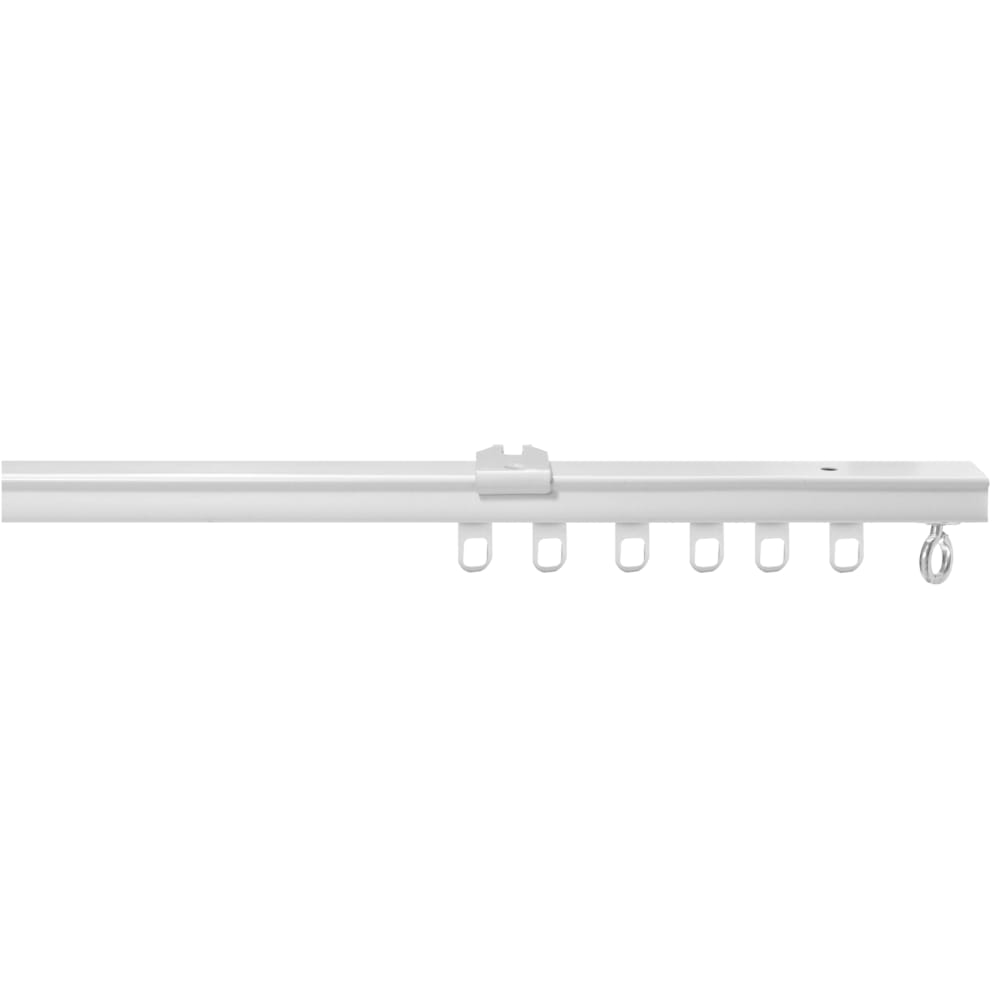 Rail à rideaux simple en métal blanc 12 x 19