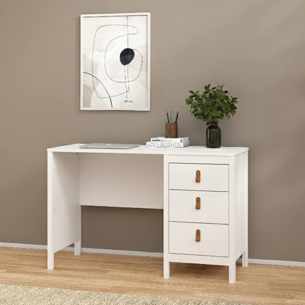 Bureau en bois blanc 120.4x48x76.5h cm