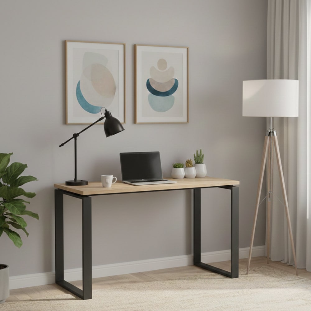 Bureau bois aggloméré chêne marron 120x60x75,6 cm