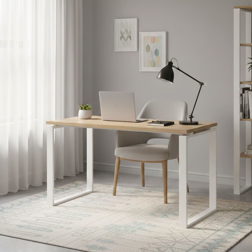 Bureau en bois chêne brun 120x60x75,6h cm