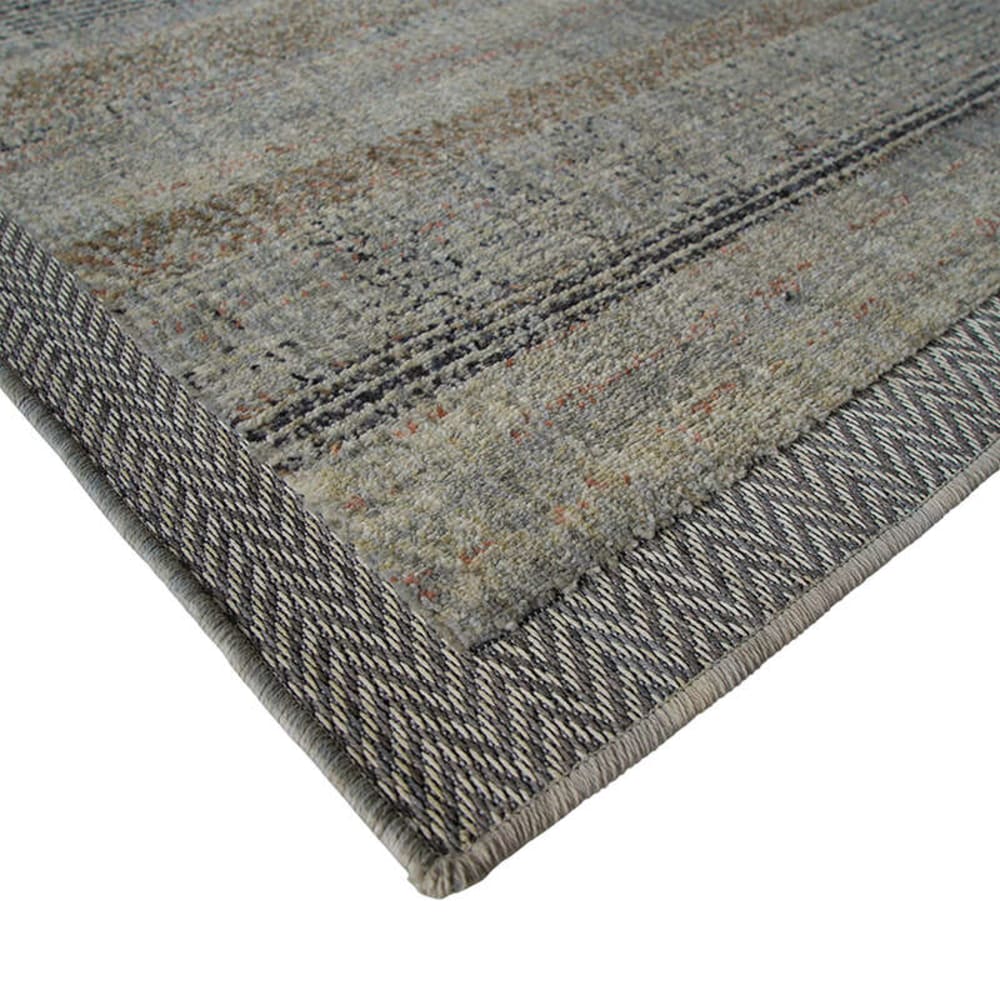 Tapis recyclé motif lignes beige noir 120x170 — vue 4