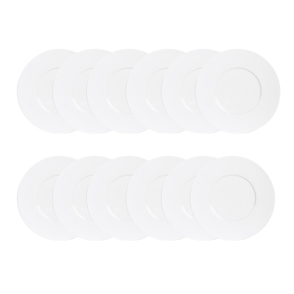 Maxi lot de 12 assiettes - porcelaine