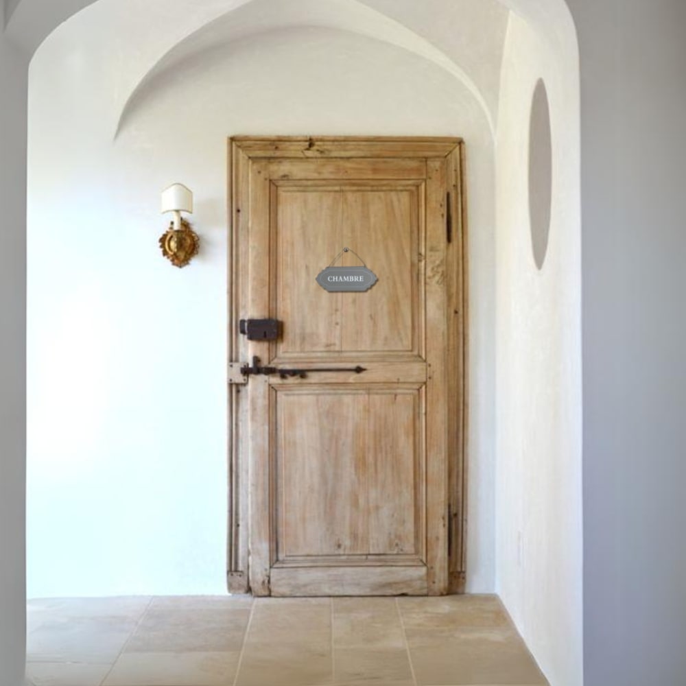 Plaque de porte décorative vintage chambre fer gris 12x7cm — vue 4