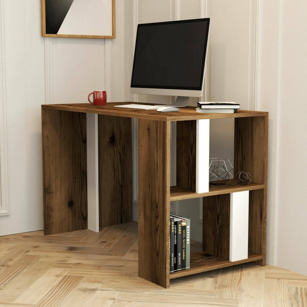 Bureau bois noble noyer marron 120x60x75,4 cm